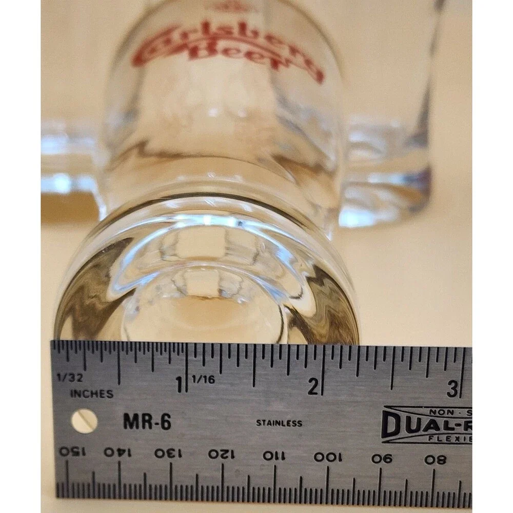 1970s Denmark CARLSBERG BEER Red Crown 12oz ACL Glass Tavern Trove